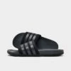 Women's Adidas Adilette Comfort Slide Sandals Black/Grey/Black - GX4303 001
