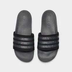 Women's Adidas Adilette Comfort Slide Sandals Black/Grey/Black - GX4303 001 -Nikes Shoes Shop GX4303 001 P5