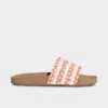 Women's Adidas Adilette Print Slide Sandals Beam Orange/White/Gum - GX9482 820