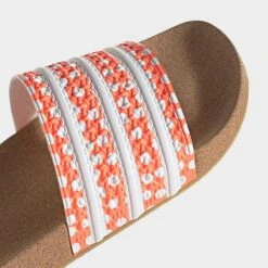 Women's Adidas Adilette Print Slide Sandals Beam Orange/White/Gum - GX9482 820 -Nikes Shoes Shop GX9482 820 P3