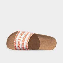 Women's Adidas Adilette Print Slide Sandals Beam Orange/White/Gum - GX9482 820 -Nikes Shoes Shop GX9482 820 P5