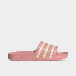 Women's Adidas Originals Adilette Aqua Slide Sandals Wonder Mauve/Wonder White/Wonder Mauve - GZ5877 666