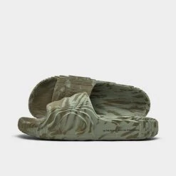 Adidas Originals Adilette 22 Slide Sandals Olive Strata/Silver Green/Black - HP6517 301