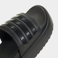 Women's Adidas Adilette Platform Slides Black/Black/Black - HQ6179 001 -Nikes Shoes Shop HQ6179 001 P3