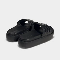 Women's Adidas Adilette Platform Slides Black/Black/Black - HQ6179 001 -Nikes Shoes Shop HQ6179 001 P4