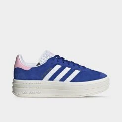 Women's Adidas Originals Gazelle Bold Casual Shoes True Pink/Semi Lucid Blue/White - HQ6894 681