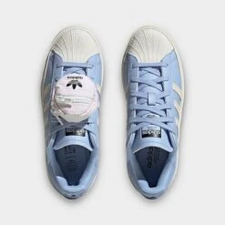 Women's Adidas Originals Superstar Bonega Platform Casual Shoes Blue Dawn/White/Silver Metallic - HQ9841 450 -Nikes Shoes Shop HQ9841 450 P5