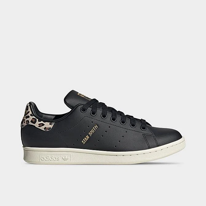 Women's Adidas Originals Stan Smith Casual Shoes Black Leather/Off White/Wonder White/Leopard Accent - IE4633 001 3 Women's Adidas Originals Stan Smith Casual Shoes Black Leather/Off White/Wonder White/Leopard Accent - IE4633 001