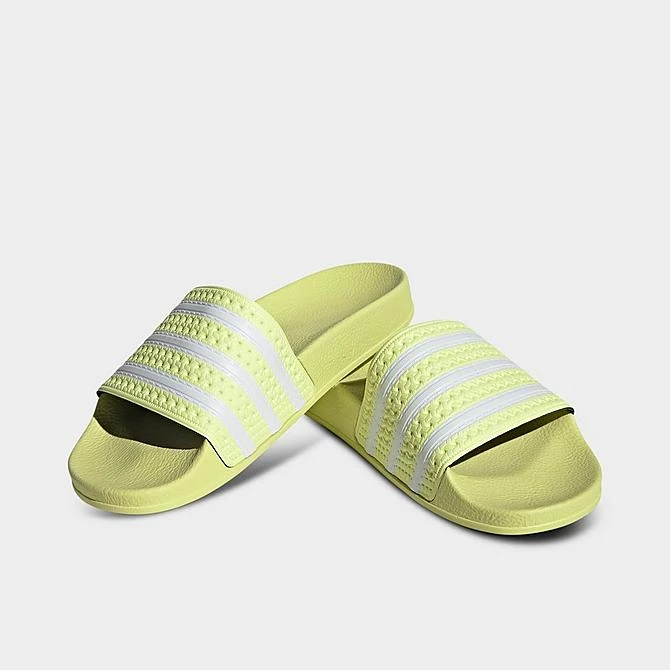 Women's Adidas Originals Adilette Slide Sandals Pulse Yellow/White/Pulse Yellow - IE9616 735 4 Women's Adidas Originals Adilette Slide Sandals Pulse Yellow/White/Pulse Yellow - IE9616 735 - Image 2