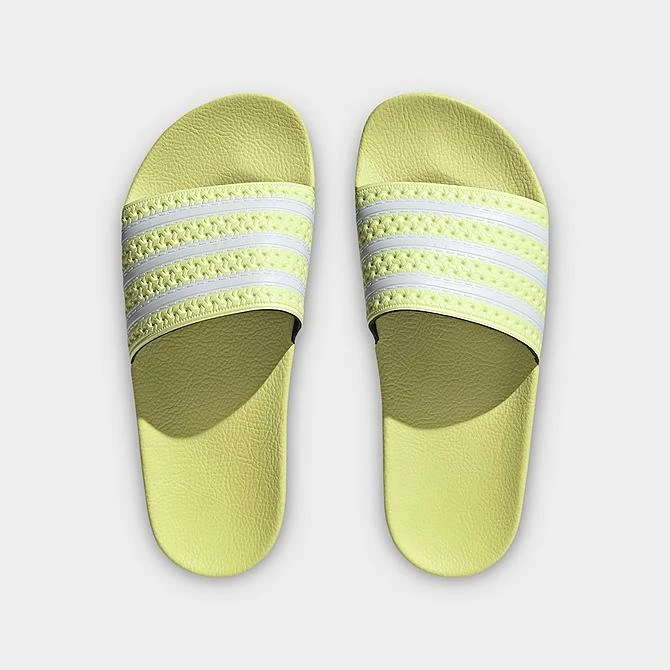Women's Adidas Originals Adilette Slide Sandals Pulse Yellow/White/Pulse Yellow - IE9616 735 7 Women's Adidas Originals Adilette Slide Sandals Pulse Yellow/White/Pulse Yellow - IE9616 735 - Image 5