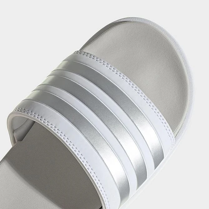 Women's Adidas Adilette Platform Slides White/Zero Metallic/Grey - IE9703 100 5 Women's Adidas Adilette Platform Slides White/Zero Metallic/Grey - IE9703 100 - Image 3
