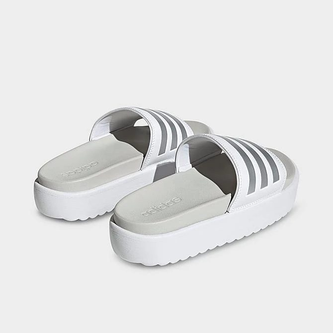 Women's Adidas Adilette Platform Slides White/Zero Metallic/Grey - IE9703 100 6 Women's Adidas Adilette Platform Slides White/Zero Metallic/Grey - IE9703 100 - Image 4
