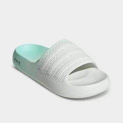 Women's Adidas Originals Adilette Ayoon Slide Sandals White Tint/Clear Mint/Collegiate Navy - IF7628 101 -Nikes Shoes Shop IF7628 101 P2