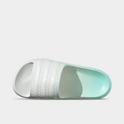 Women's Adidas Originals Adilette Ayoon Slide Sandals White Tint/Clear Mint/Collegiate Navy - IF7628 101 -Nikes Shoes Shop IF7628 101 P5
