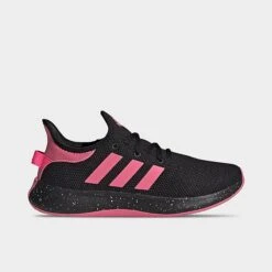 Women's Adidas Cloudfoam Pure SPW Casual Shoes Black/Pink Fusion/Lucid Pink - IG7380 001