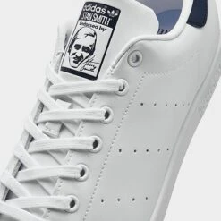Women's Adidas Originals Stan Smith Casual Shoes Synthetic White/Collegiate Navy - Q47224 100 -Nikes Shoes Shop Q47224 100 P3