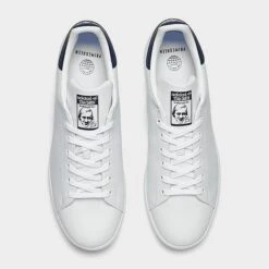 Women's Adidas Originals Stan Smith Casual Shoes Synthetic White/Collegiate Navy - Q47224 100 -Nikes Shoes Shop Q47224 100 P5