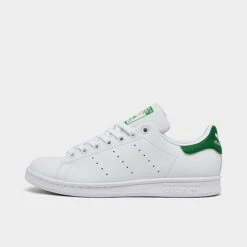 Women's Adidas Originals Stan Smith Casual Shoes Synthetic White/Green/White - Q47226 100
